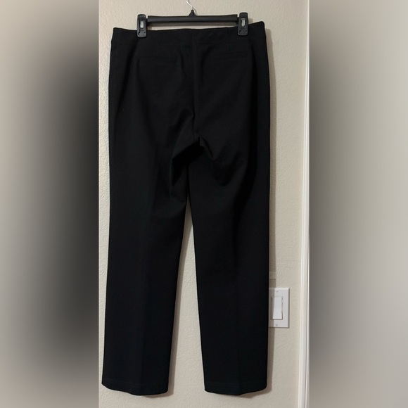 Eileen Fisher Soft Viscose Classic Black Straight Leg Pants. 2 Button Closure. - Picture 5 of 12